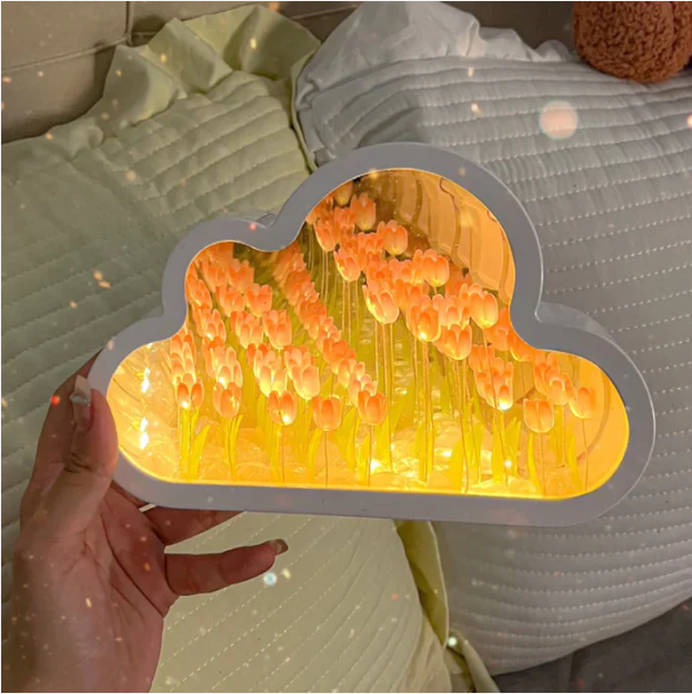 LED Nachtlamp Wolk met Tulpen Sfeerlamp voor Slaapkamer