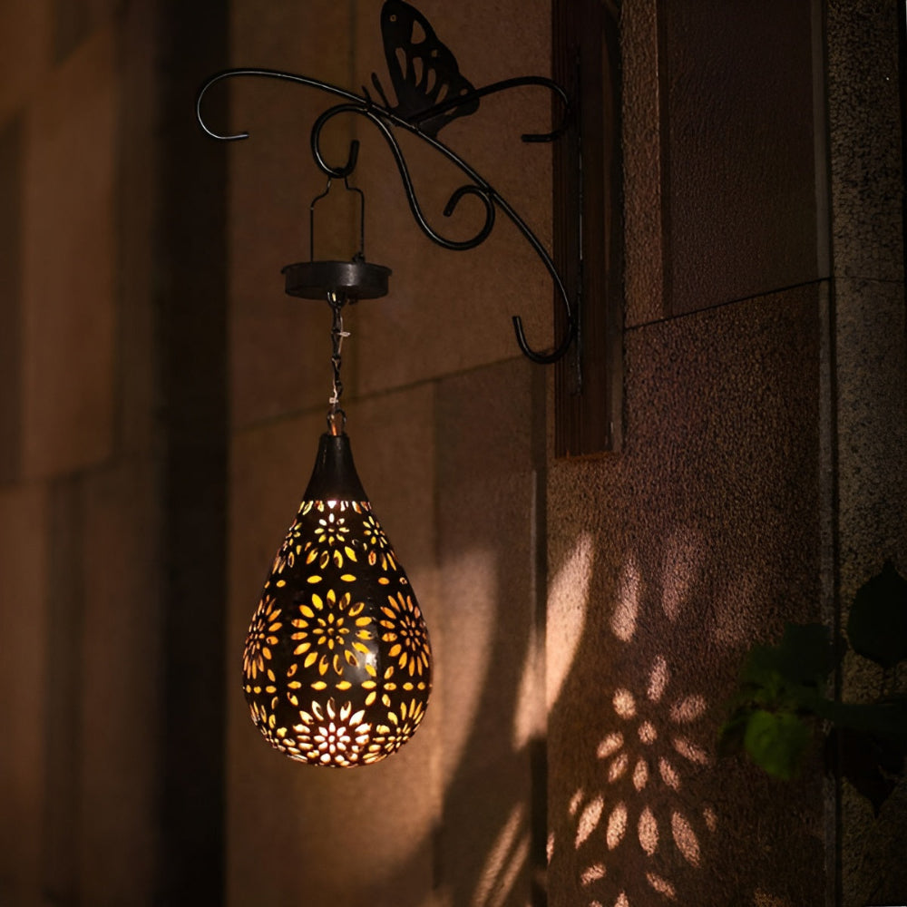 Zonne Energie Hanglamp Met Sfeervol Uitsnede Patroon