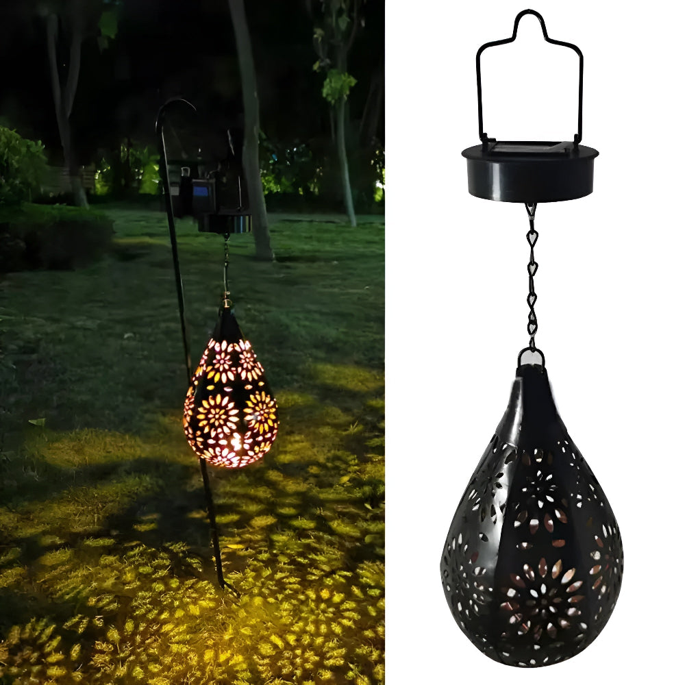 Zonne Energie Hanglamp Met Sfeervol Uitsnede Patroon