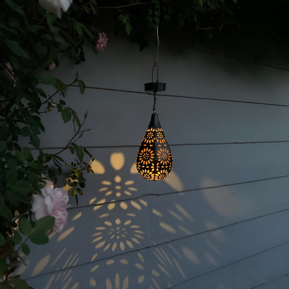 Zonne Energie Hanglamp Met Sfeervol Uitsnede Patroon
