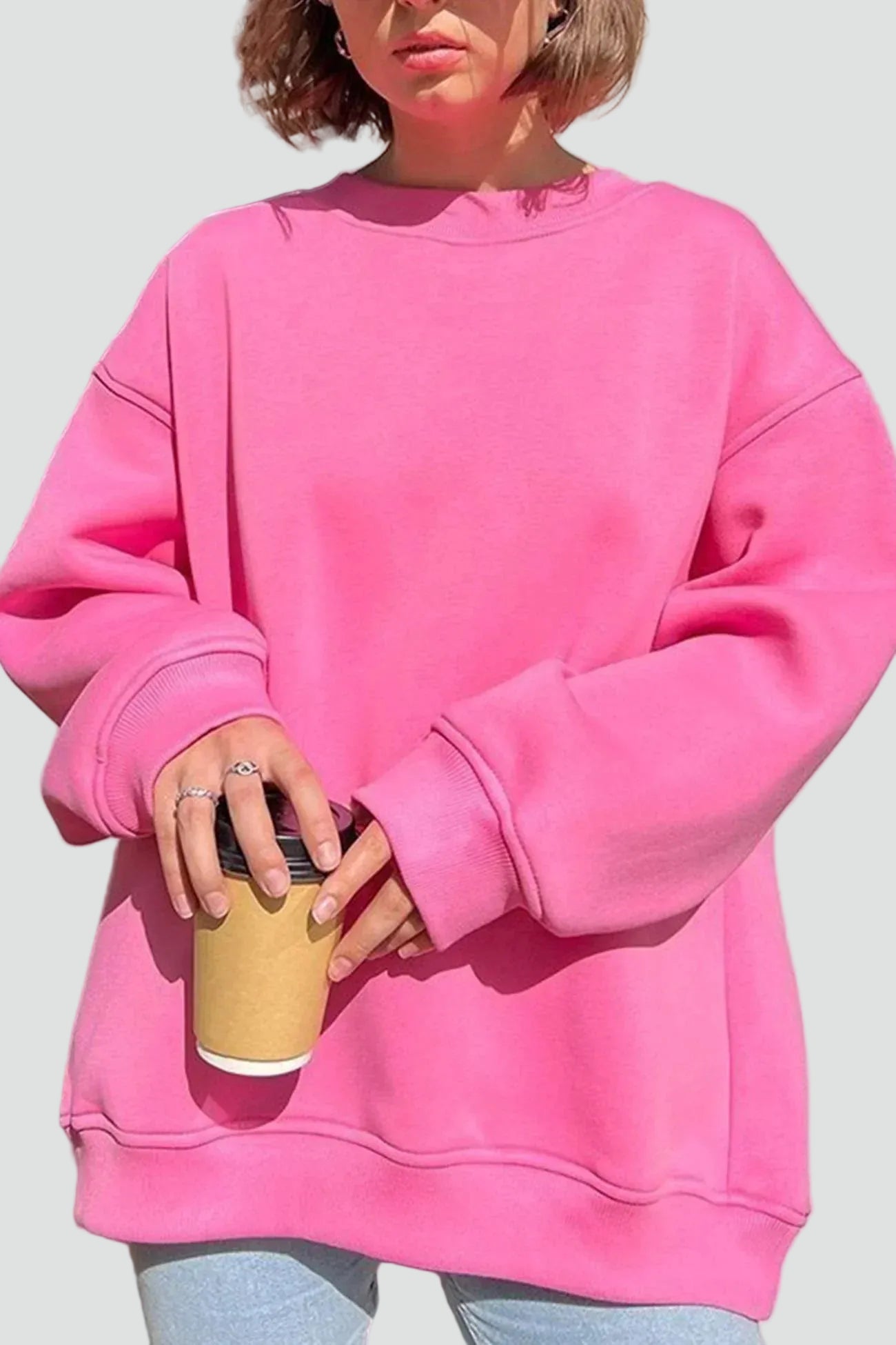 Vrouwen Comfortabele Oversized Sweater Met Ronde Hals