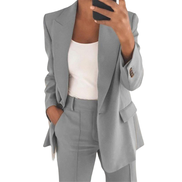 Vrouwen Blazer-Broek Set Met Getailleerde Blazer