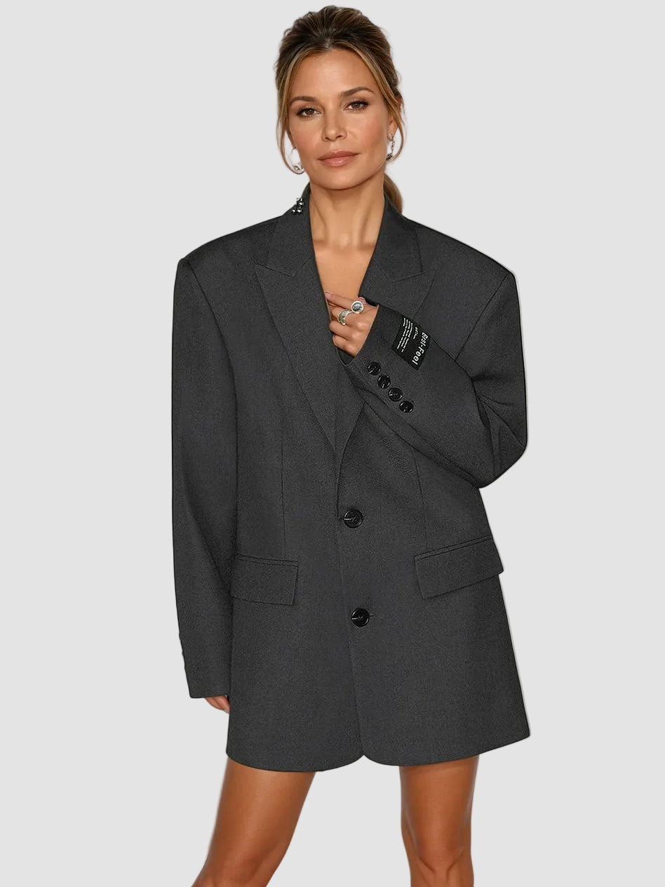 Oversized Blazer Met Revers Voor Dames