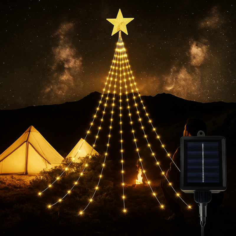 LED Kerstboom Verlichtingsset Met Ster En Meerkleurige Lichten