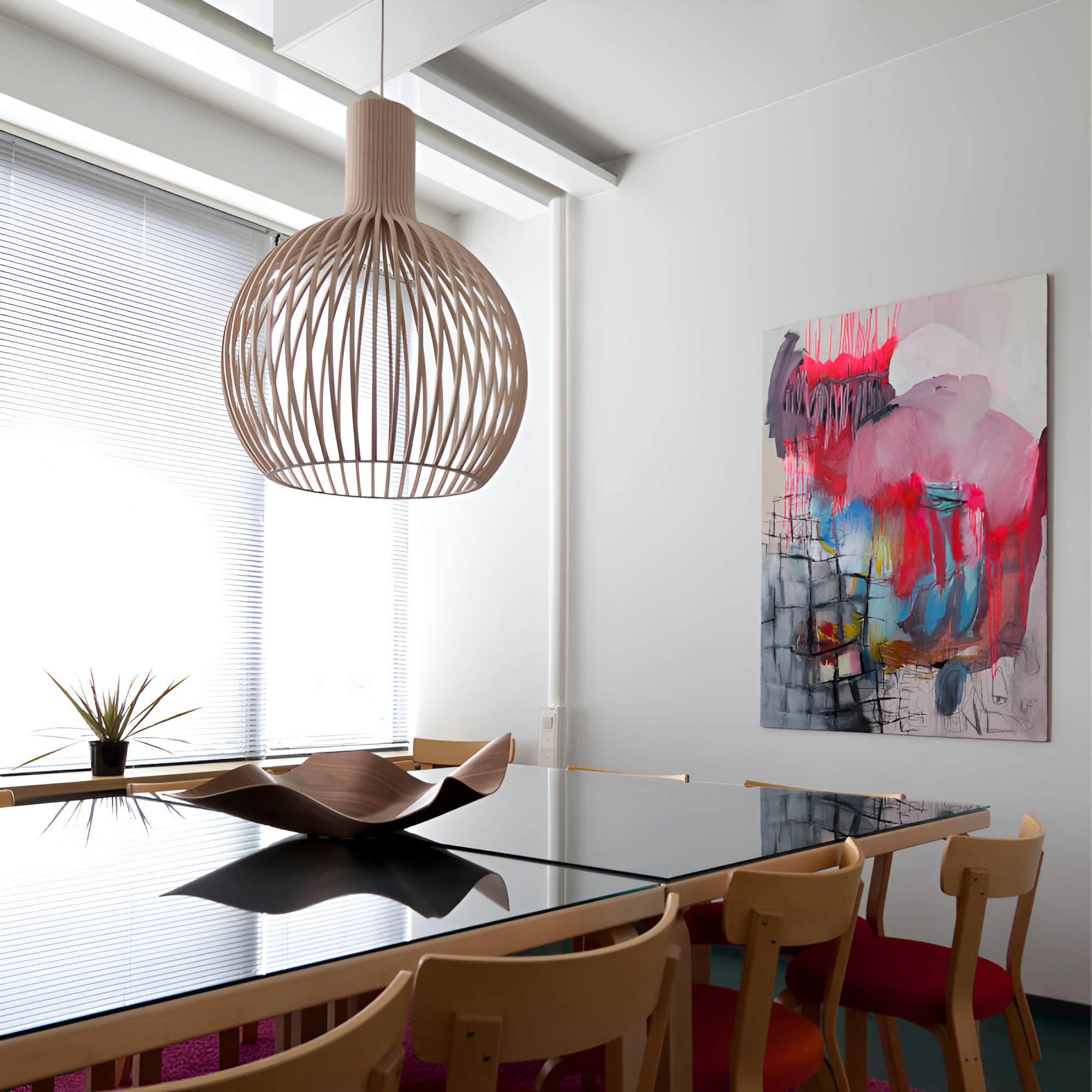 Scandinavische Houten Hanglamp In Vintage Design