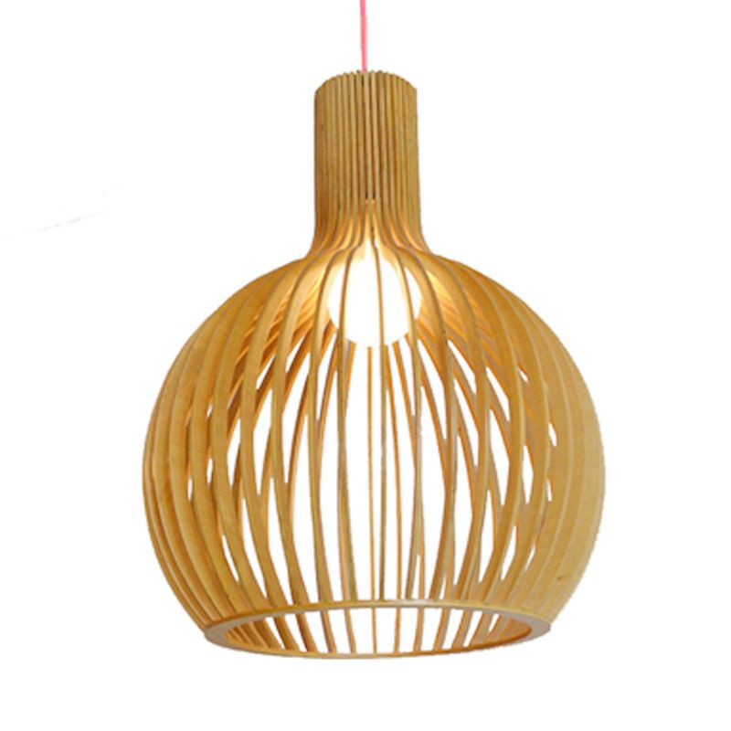Scandinavische Houten Hanglamp In Vintage Design