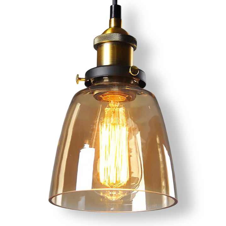Vintage Hanglamp Van Gerookt Glas