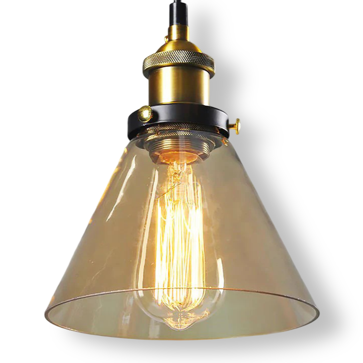 Vintage Hanglamp Van Gerookt Glas