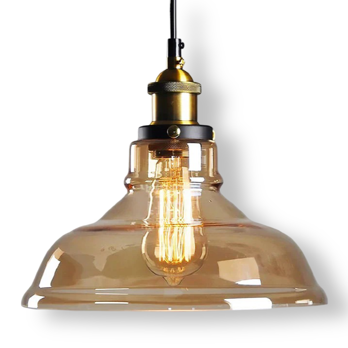 Vintage Hanglamp Van Gerookt Glas