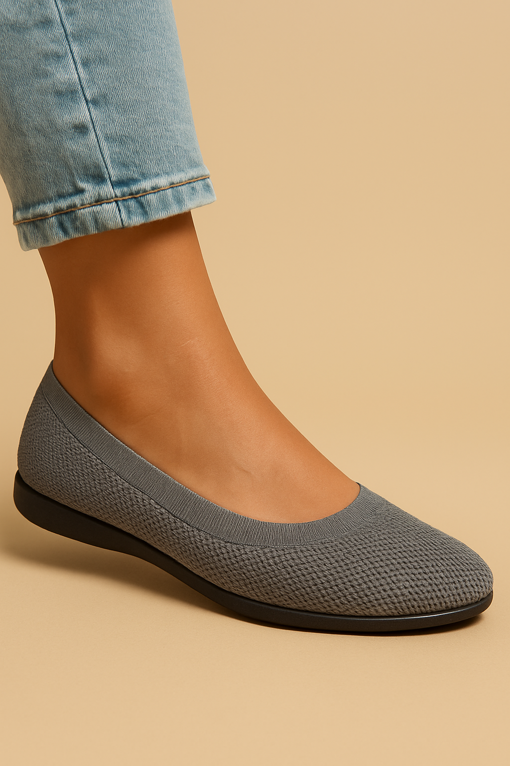Ademende Gebreide Ballerina's Voor Dames Met Flexibele Pasvorm
