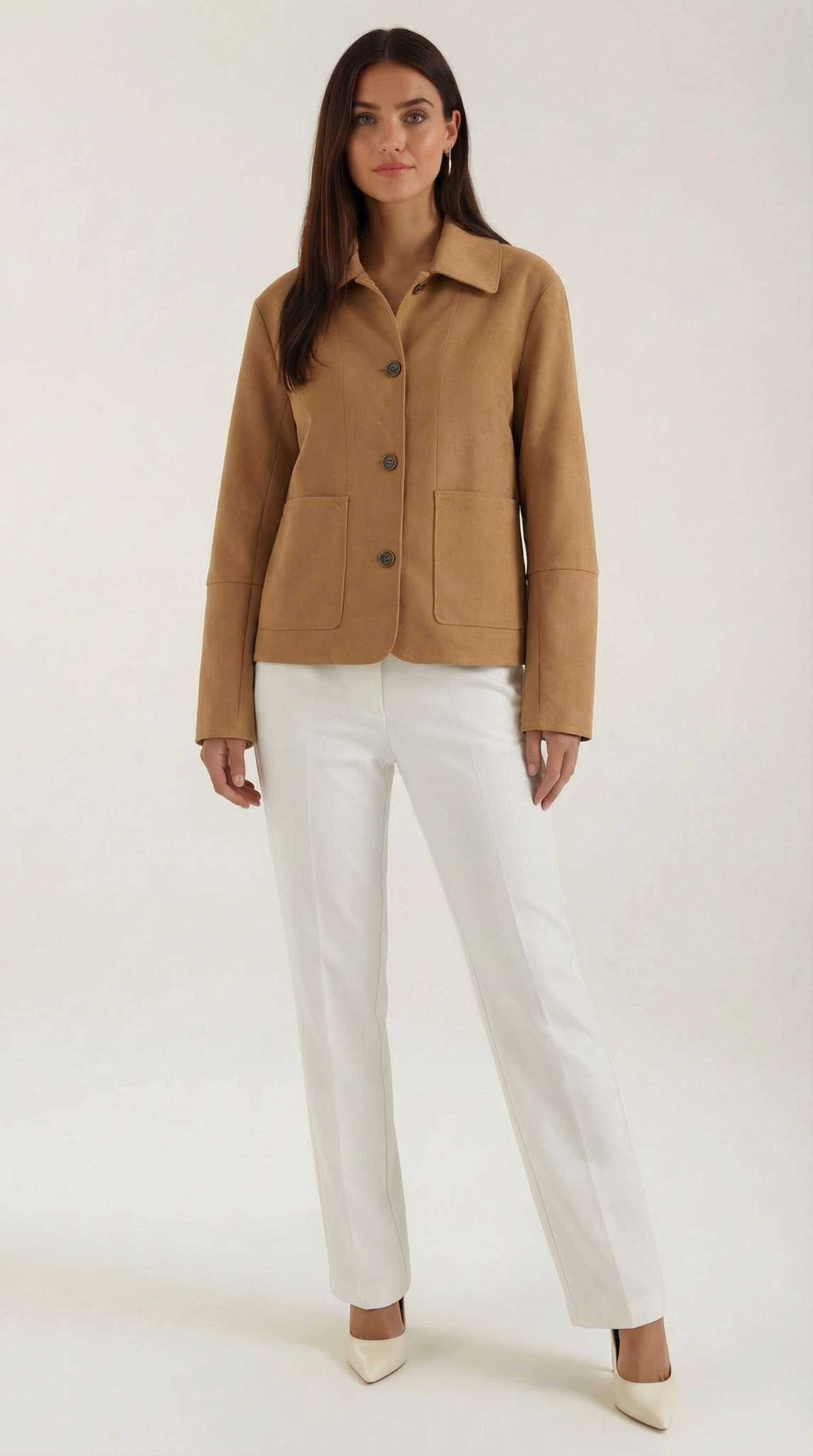 Korte Jacke Met Knopsluiting Voor Casual Dagen