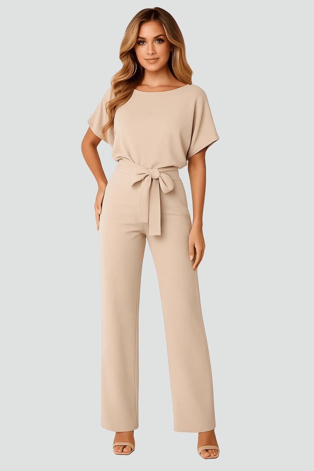 Elegante Jumpsuit Met Ceintuur Voor Dames