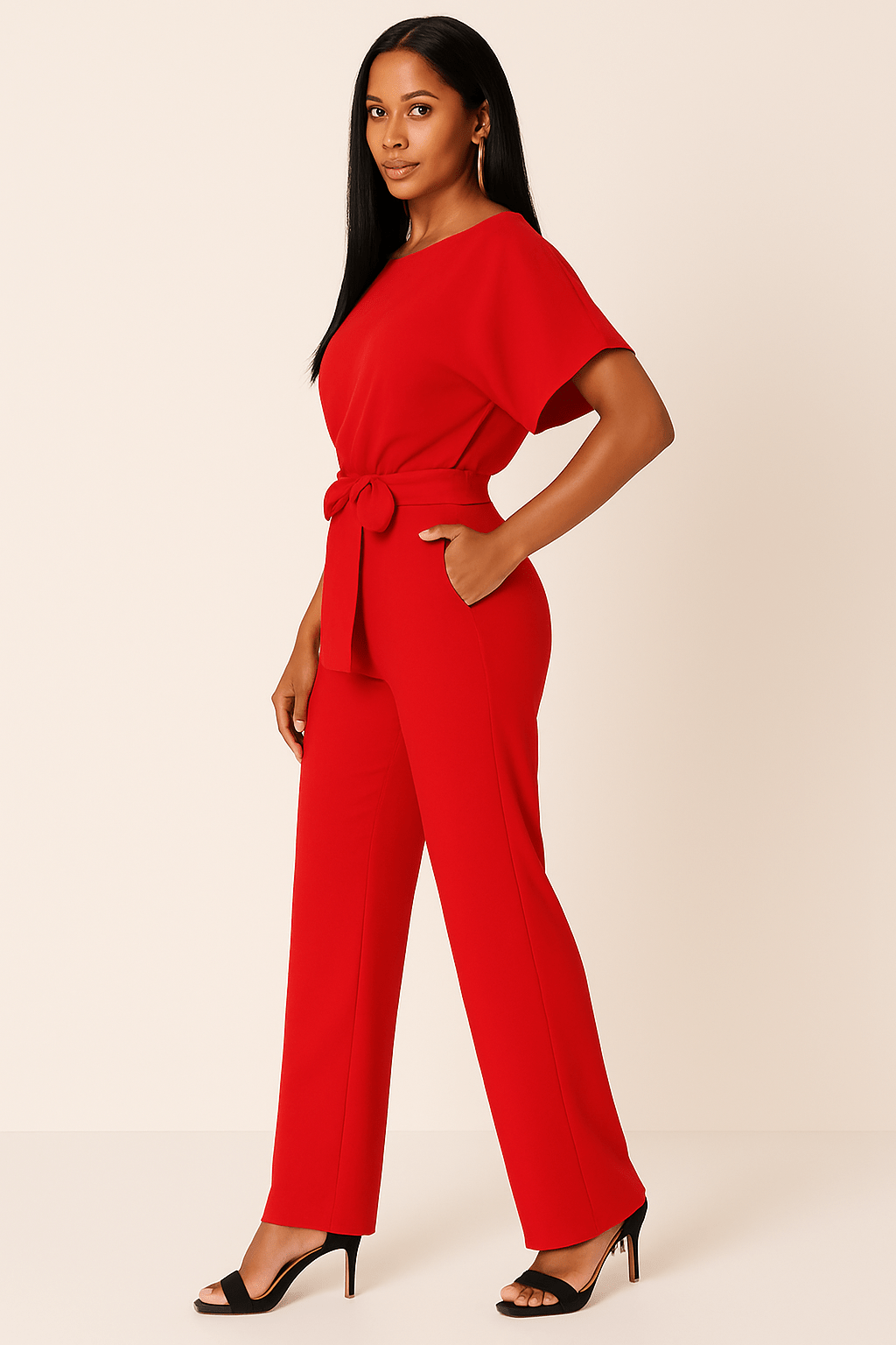 Elegante Jumpsuit Met Ceintuur Voor Dames