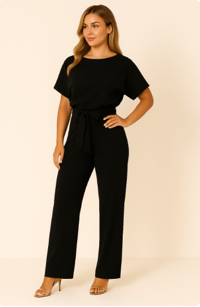 Elegante Jumpsuit Met Ceintuur Voor Dames