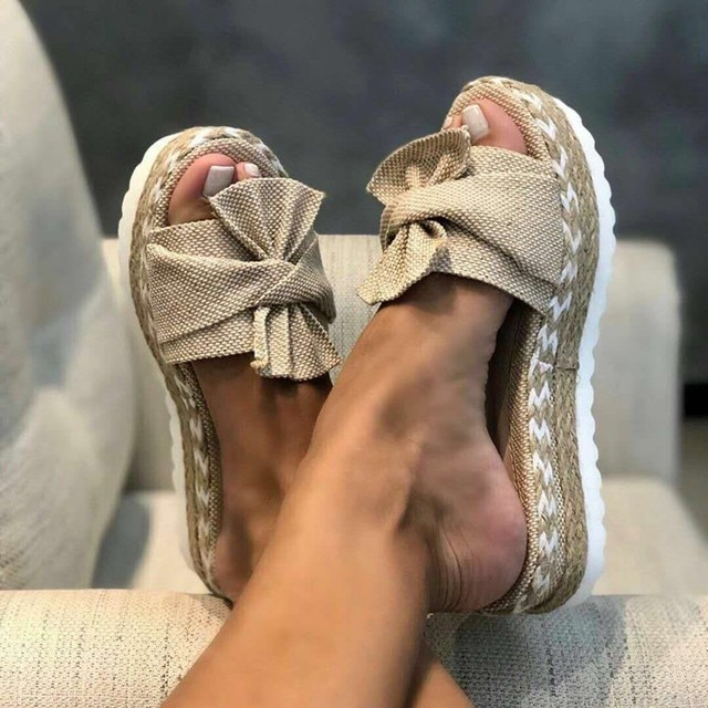 Liliana - Strik-knoop sleehak sandalen voor dames