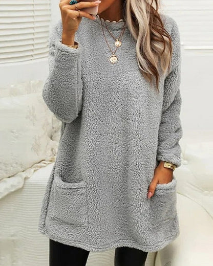 Winterse Fleece Sweaterjurk Dames Warm