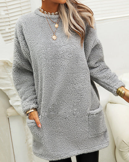 Winterse Fleece Sweaterjurk Dames Warm