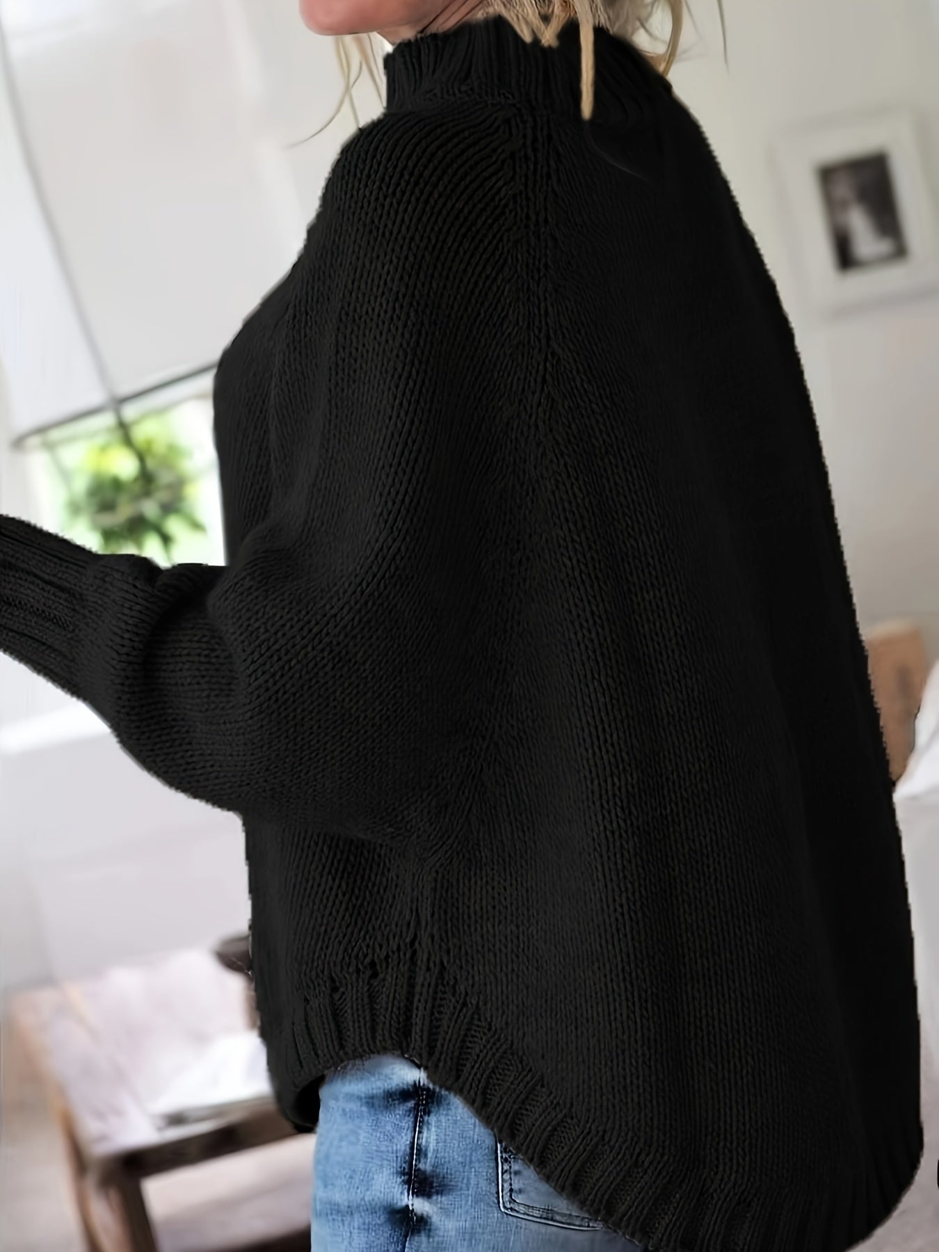 Warme Oversized Kabeltrui Voor Dames Met Col