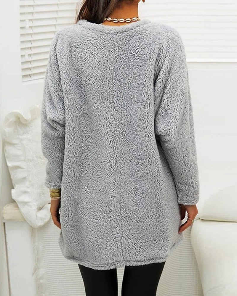 Winterse Fleece Sweaterjurk Dames Warm