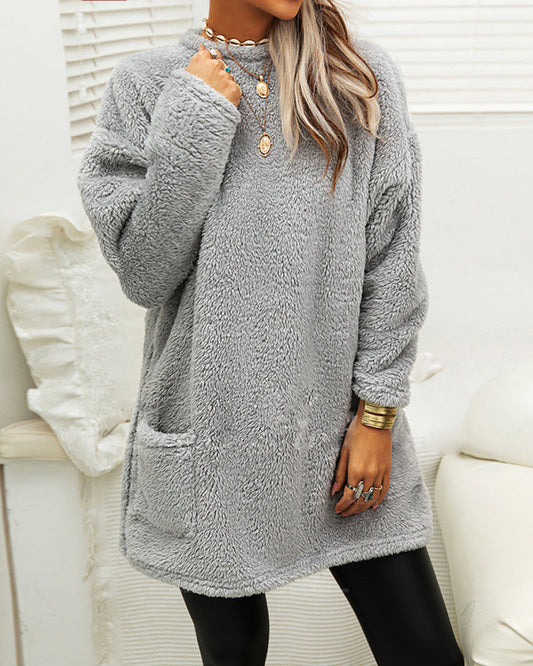 Winterse Fleece Sweaterjurk Dames Warm