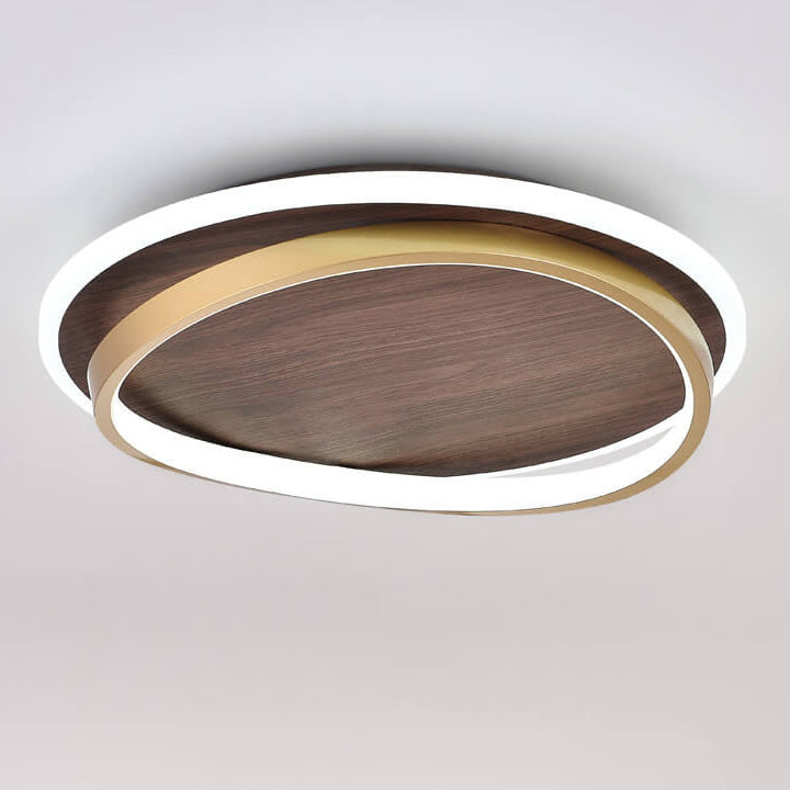 Ronde houten LED plafondlamp in modern Scandinavisch design