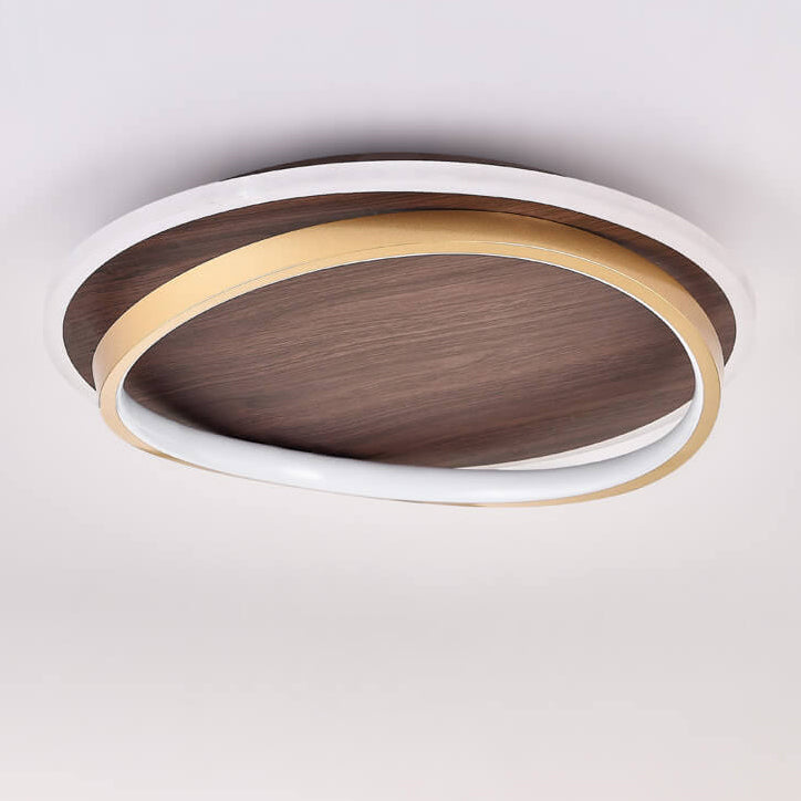 Ronde houten LED plafondlamp in modern Scandinavisch design