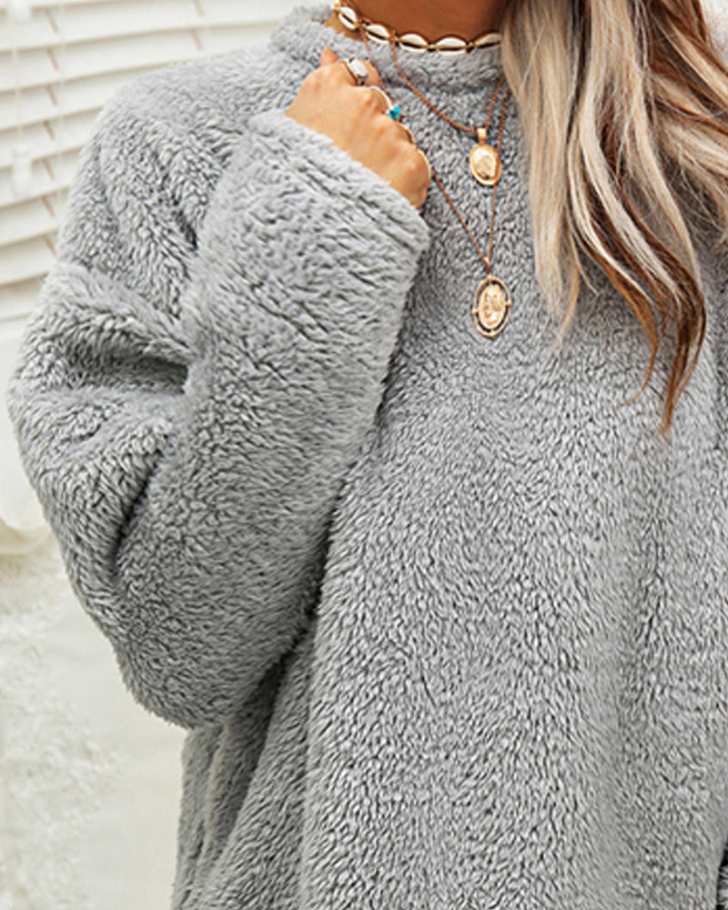 Winterse Fleece Sweaterjurk Dames Warm