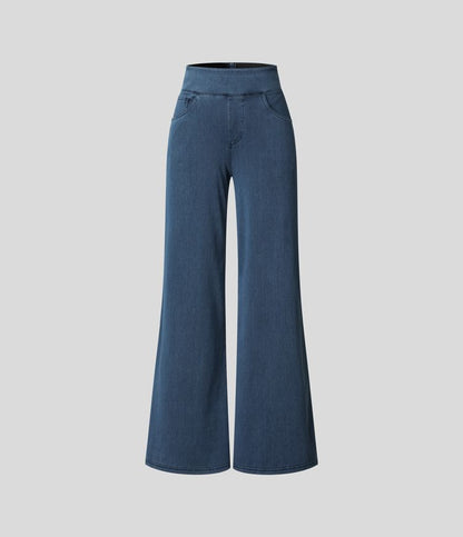 Norella - Wijde broek met high waist en elastische taille voor dames