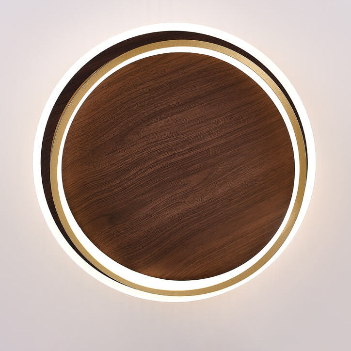 Ronde houten LED plafondlamp in modern Scandinavisch design