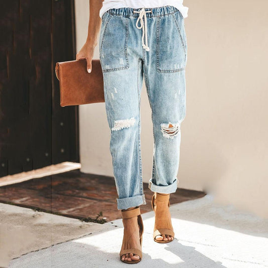 Zoë – Relaxed Fit Jeans met Elastische Taille voor Dames