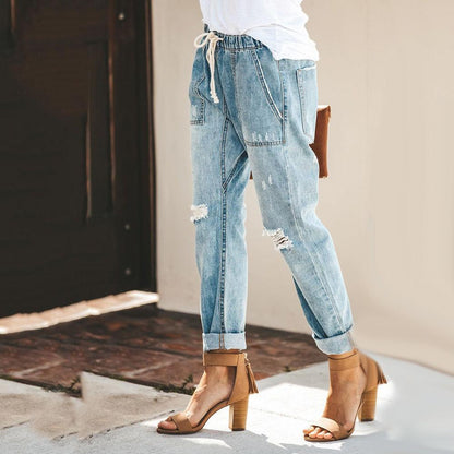Zoë – Relaxed Fit Jeans met Elastische Taille voor Dames