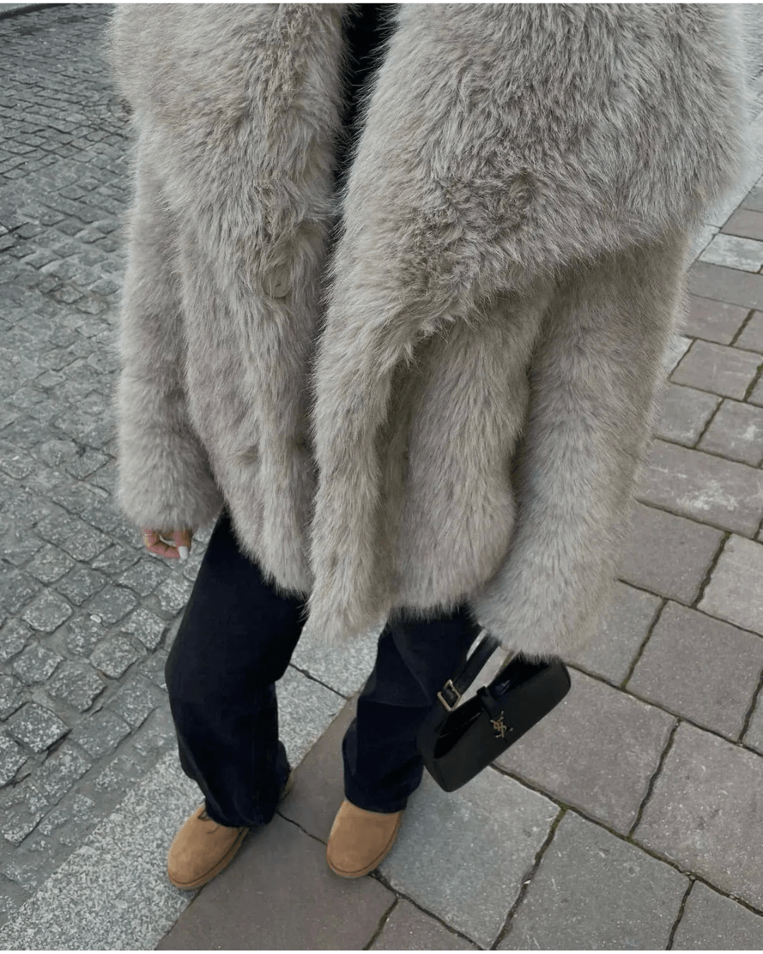 Warm Oversized Dames Faux Fur Winterjas Met Zakken