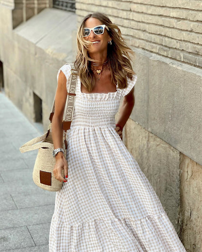 Eliana - Gingham Maxi-jurk voor dames