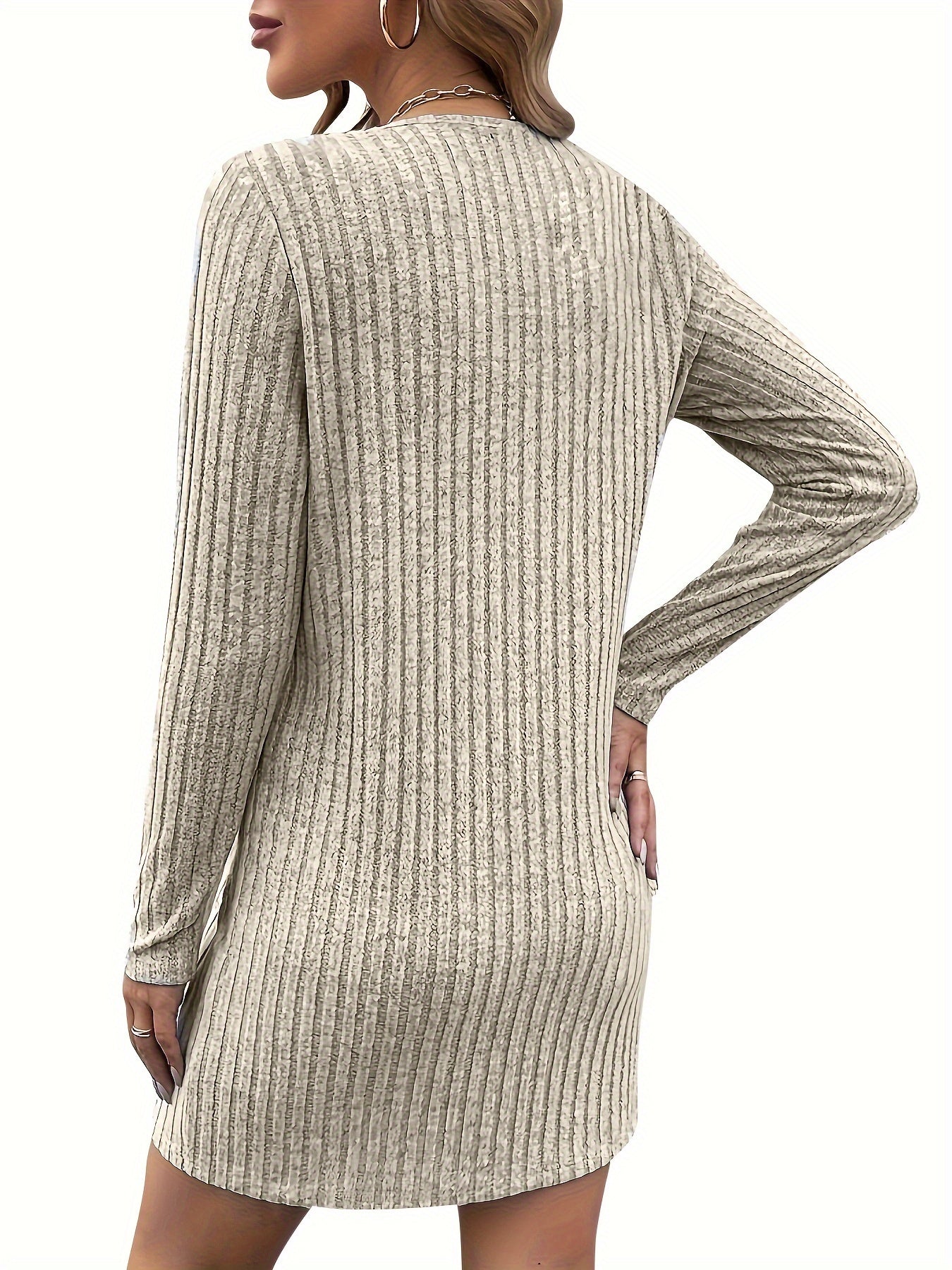 Elegante Dames Mini Sweaterjurk met Kwartrits