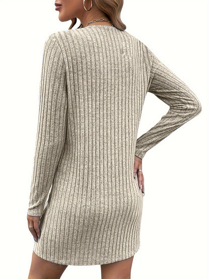 Elegante Dames Mini Sweaterjurk met Kwartrits