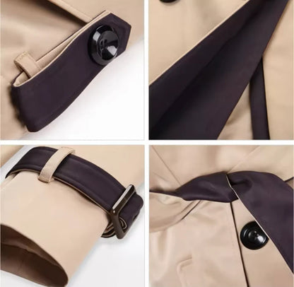 Dubbelrijige Trenchcoat met Ceintuur voor Vrouwen Herfst