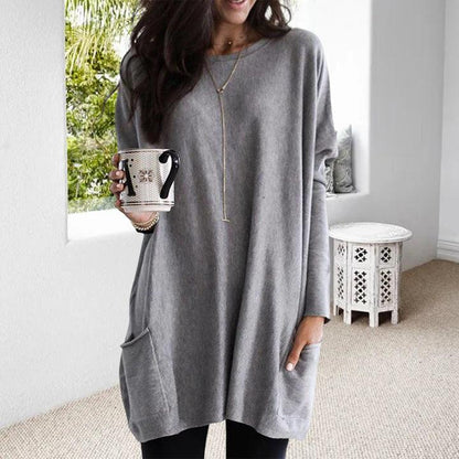 Dames mini winter jurk met zakken