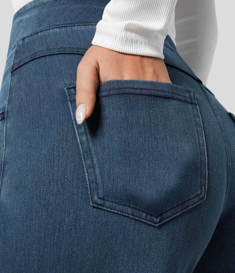 Norella - Wijde broek met high waist en elastische taille voor dames