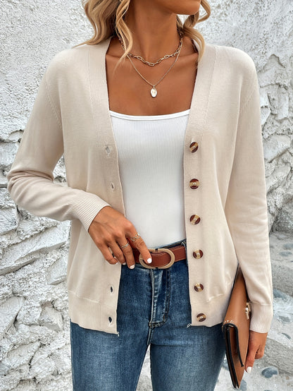 Elegant Dames Vest Met Knopen En Lange Mouwen