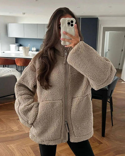 Warme Dames TEddy Fleece Jas