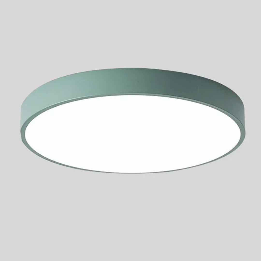 Ronde Scandinavische LED plafondlamp met houten details