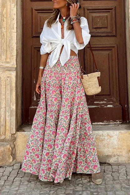 Alina - Bohemian Maxi Rok met print voor dames