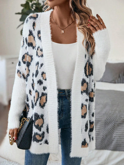 Luipaard Print Fluffy Winter Dames Vest