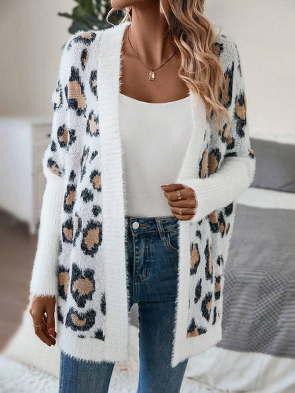 Luipaard Print Fluffy Winter Dames Vest