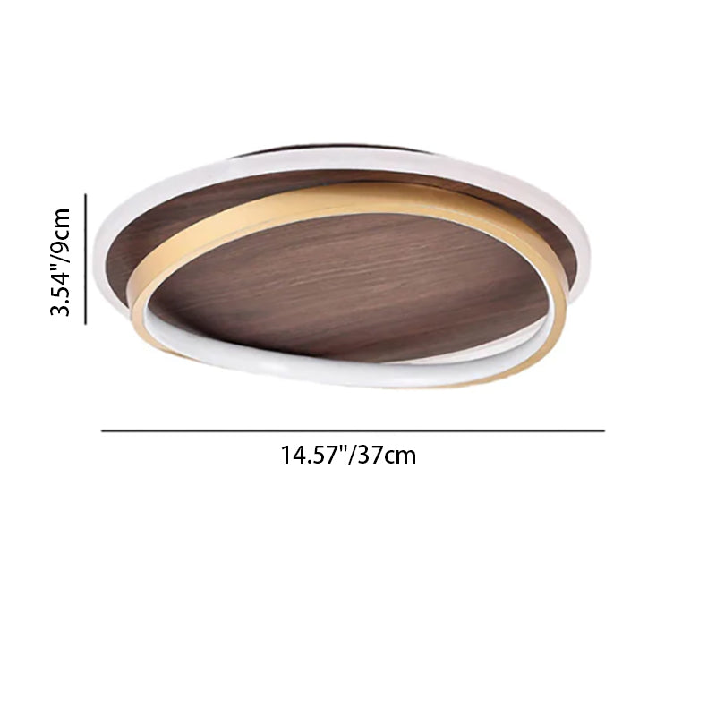 Ronde houten LED plafondlamp in modern Scandinavisch design