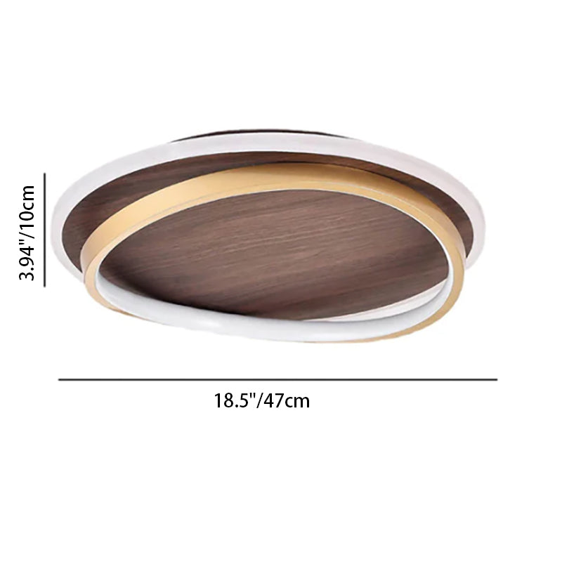 Ronde houten LED plafondlamp in modern Scandinavisch design