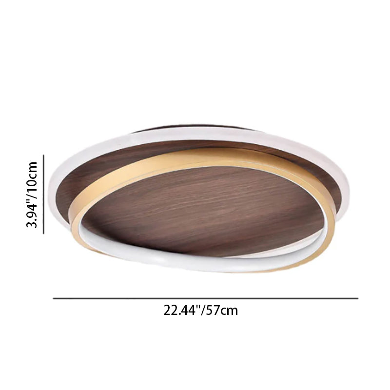 Ronde houten LED plafondlamp in modern Scandinavisch design