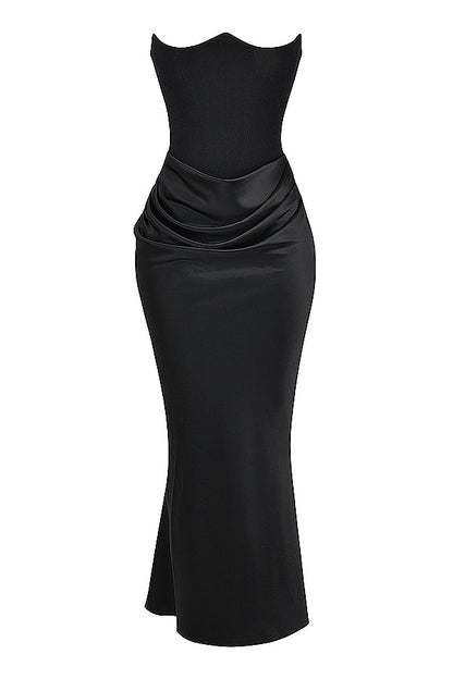 Kordula - Strapless Satijnen Korset Maxi Jurk Voor Vrouwen