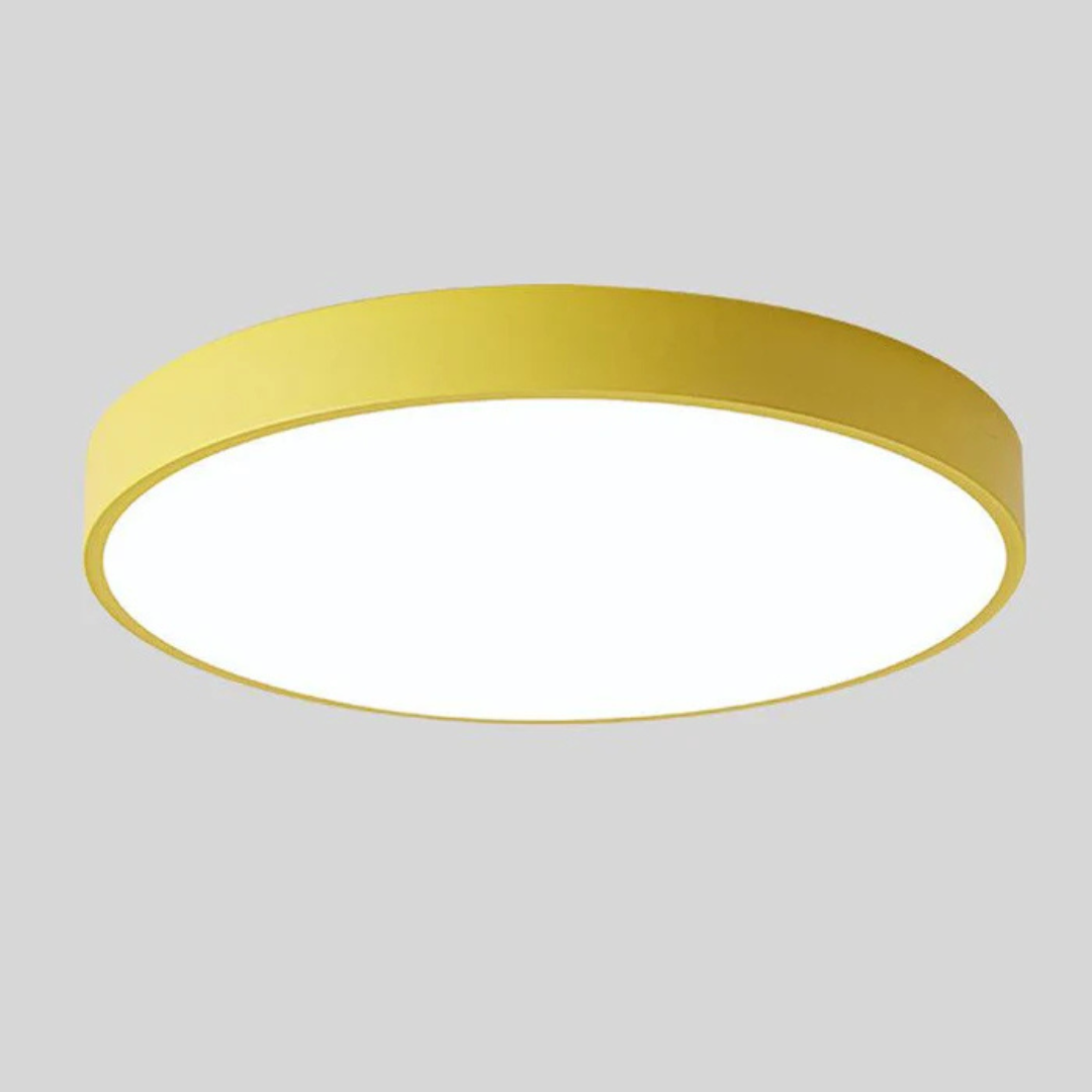 Ronde Scandinavische LED plafondlamp met houten details