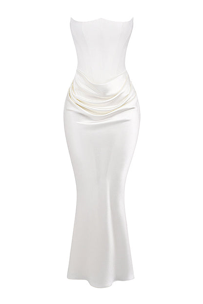 Kordula - Strapless Satijnen Korset Maxi Jurk Voor Vrouwen